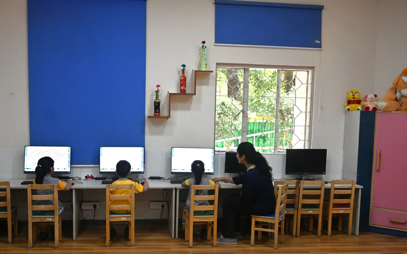 Child-friendly computer lab at Salwan Montessori School